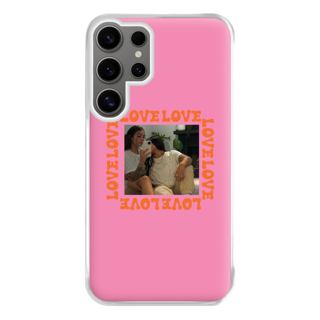 Love, Love, Love - Personalised Couples Phone Case for Galaxy S24 Ultra