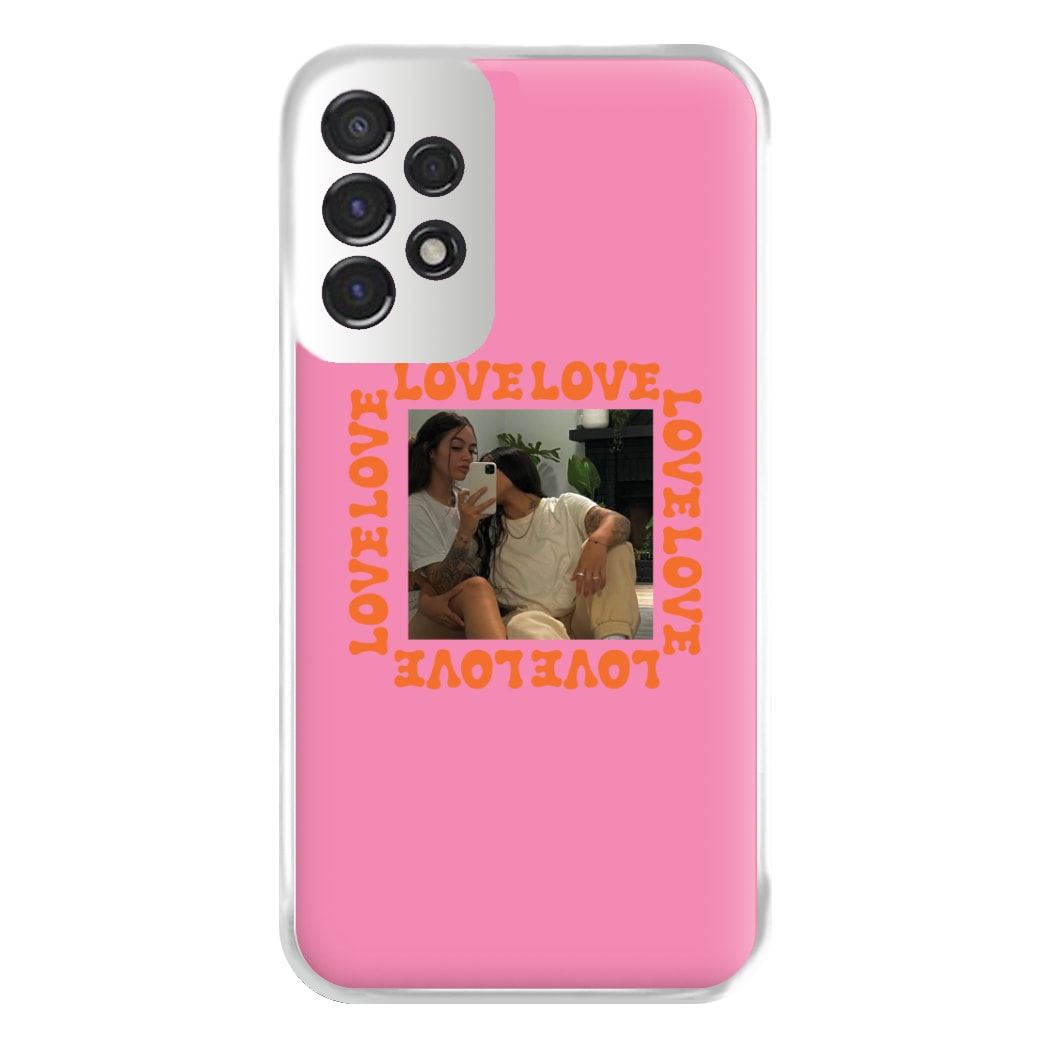 Love, Love, Love - Personalised Couples Phone Case for Galaxy A53