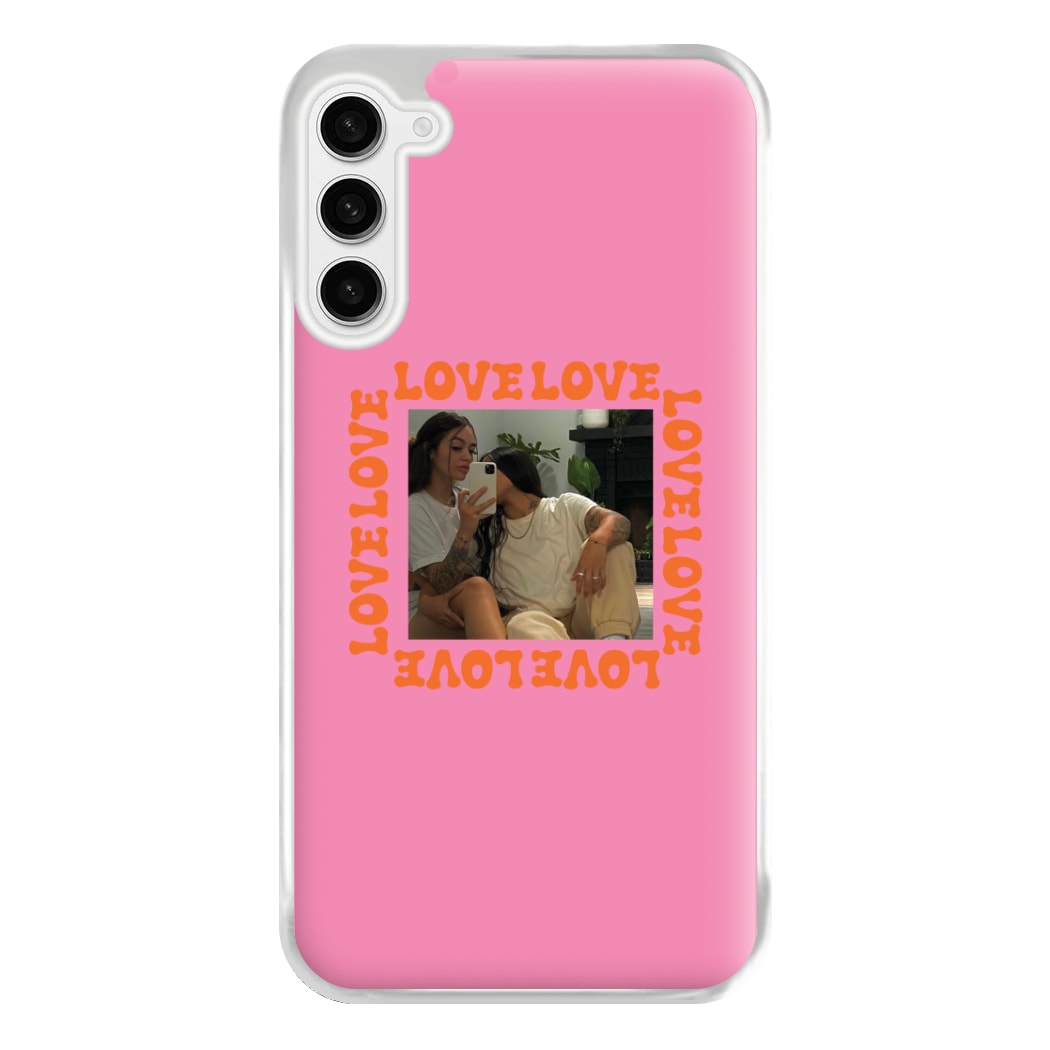 Love, Love, Love - Personalised Couples Phone Case for Galaxy S23FE