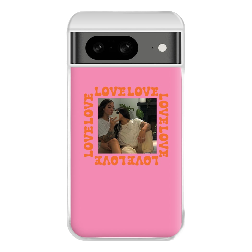 Love, Love, Love - Personalised Couples Phone Case for Google Pixel 8