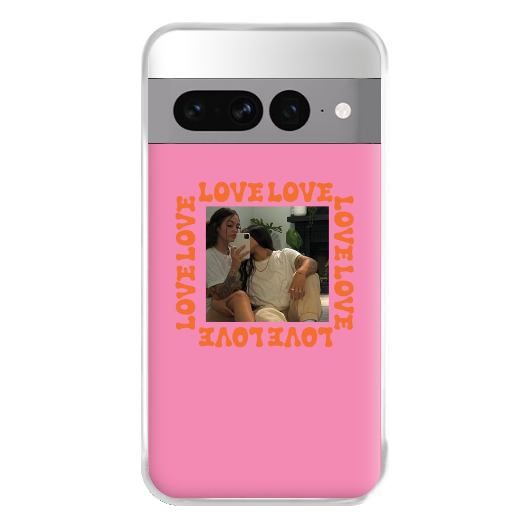 Love, Love, Love - Personalised Couples Phone Case for Google Pixel 7 Pro