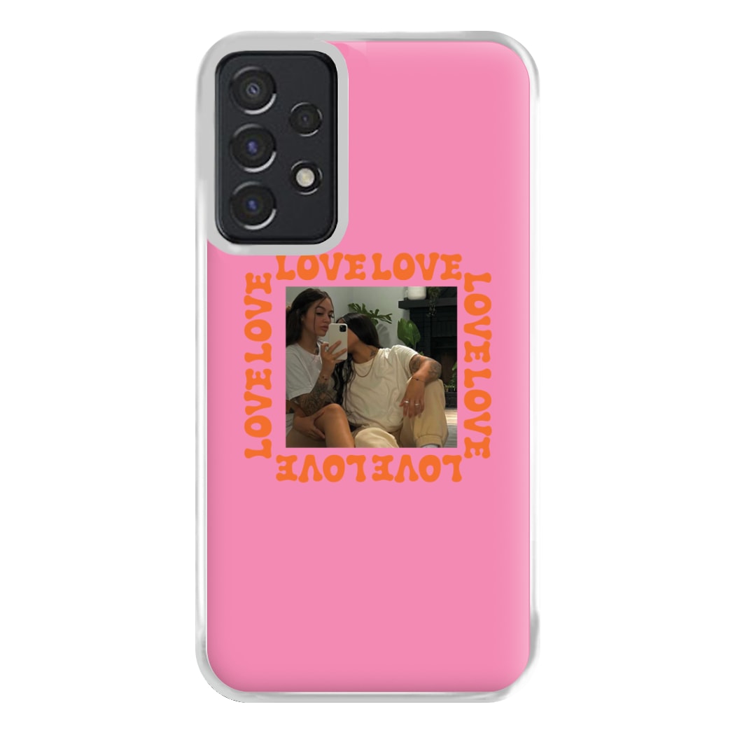 Love, Love, Love - Personalised Couples Phone Case for Galaxy A52 / A52s