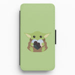Baby Yoda - Personalised Couples Flip / Wallet Phone Case