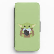 Baby Yoda - Personalised Couples Flip / Wallet Phone Case 1