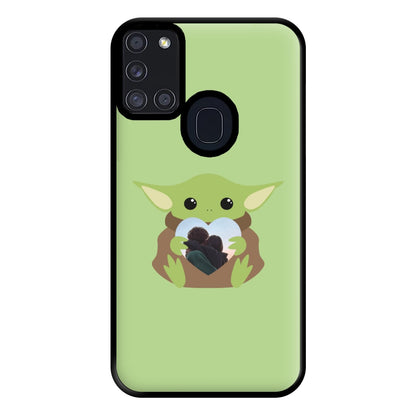 Baby Yoda - Personalised Couples Phone Case for Galaxy A21s