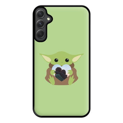 Baby Yoda - Personalised Couples Phone Case for Galaxy A34