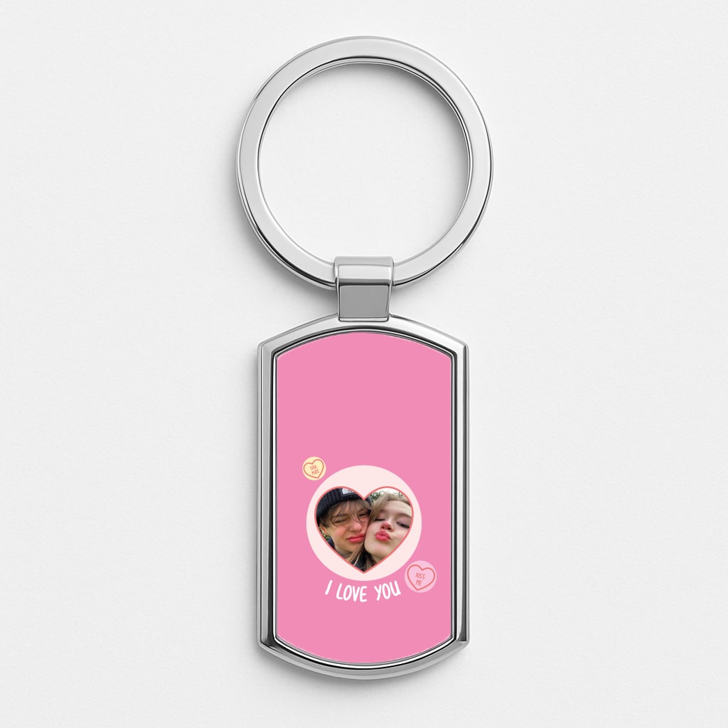 I Love You - Personalised Couples Silver Keyring