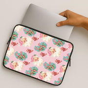 Pink Vintage Santa Christmas Laptop Sleeve 2