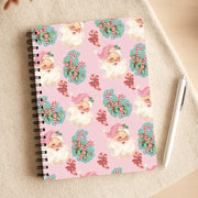 Pink Vintage Santa Christmas Notebook 3
