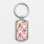 Pink Vintage Santa Christmas Luxury Keyring 1