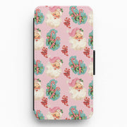 Pink Vintage Santa Christmas Flip / Wallet Phone Case 1