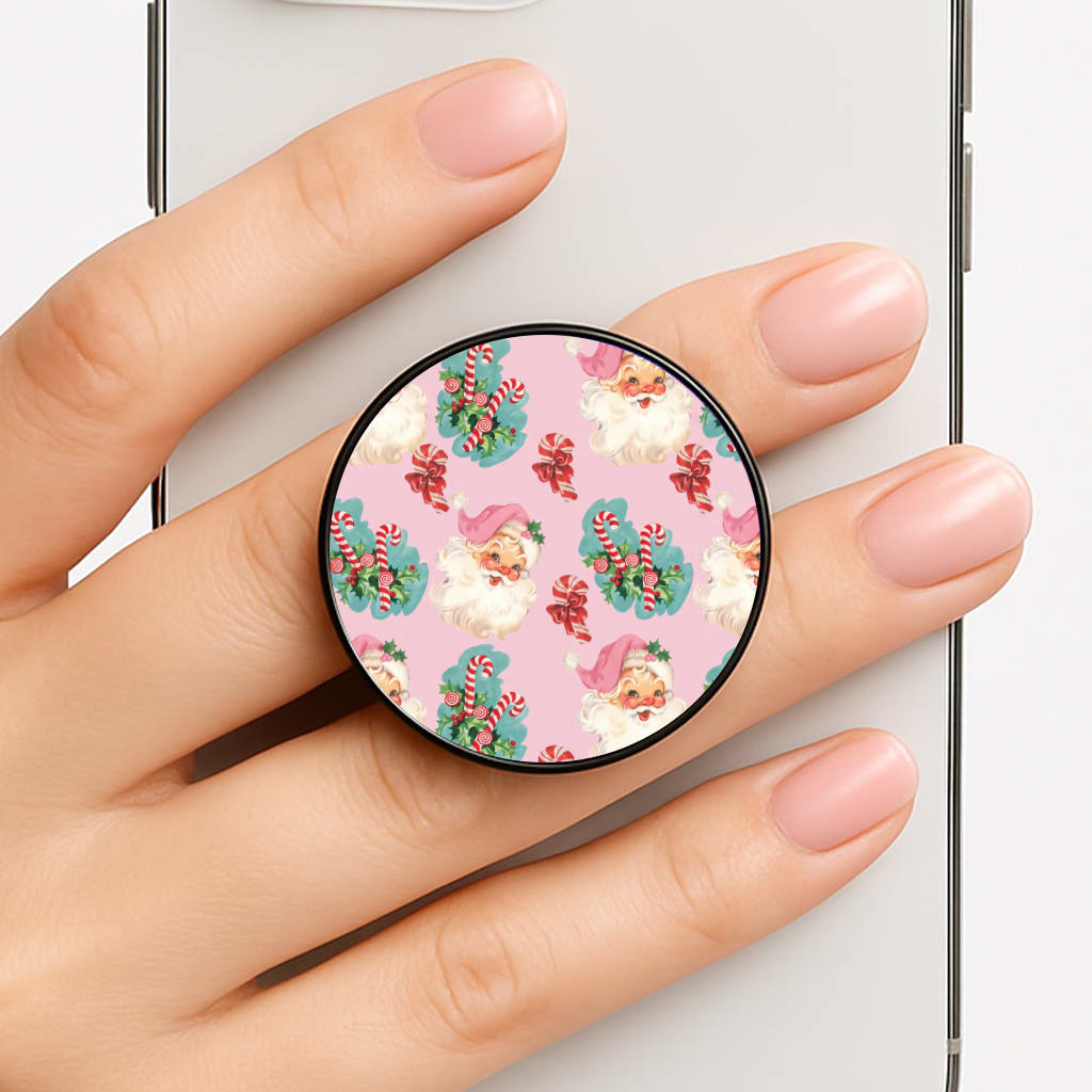 Pink Vintage Santa Christmas FunGrip