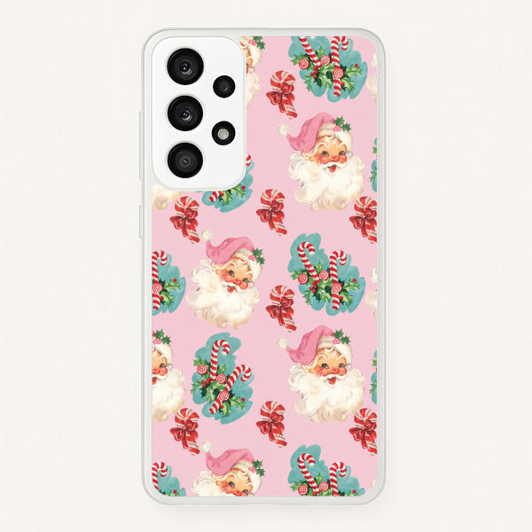 Pink Vintage Santa Christmas Phone Case - Galaxy A53 / Standard