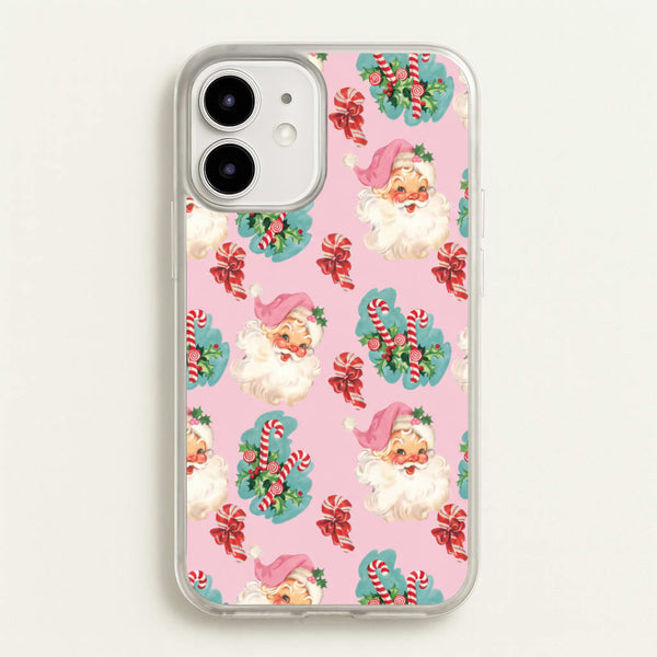 Pink Vintage Santa Christmas Phone Case - iPhone 12 Mini / Standard