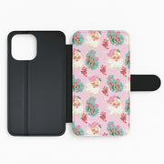 Pink Vintage Santa Christmas Flip / Wallet Phone Case 2