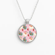 Pink Vintage Santa Christmas Necklace 1