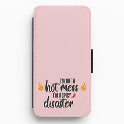 I'm A Spicy Disaster - Funny Quotes Flip / Wallet Phone Case