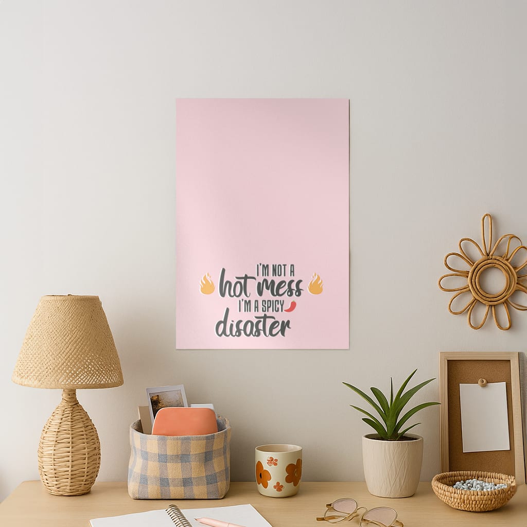 I'm A Spicy Disaster - Funny Quotes Art Print