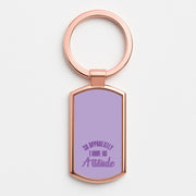 Apprently I Have An Attitude - Funny Quotes Luxury Keyring 4