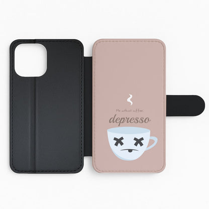 Depresso - Funny Quotes Flip Phone Case