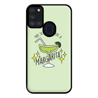 This Senorita Needs A Margarita - Funny Quotes Phone Case for Galaxy A21s