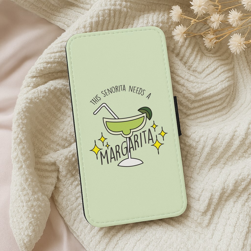 This Senorita Needs A Margarita - Funny Quotes Wallet Phone Case