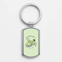 This Senorita Needs A Margarita - Funny Quotes Silver Keyring