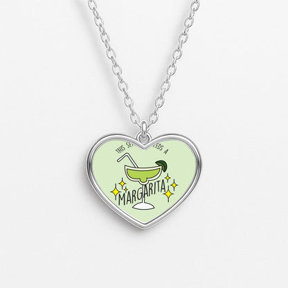This Senorita Needs A Margarita - Funny Quotes Heart Necklace