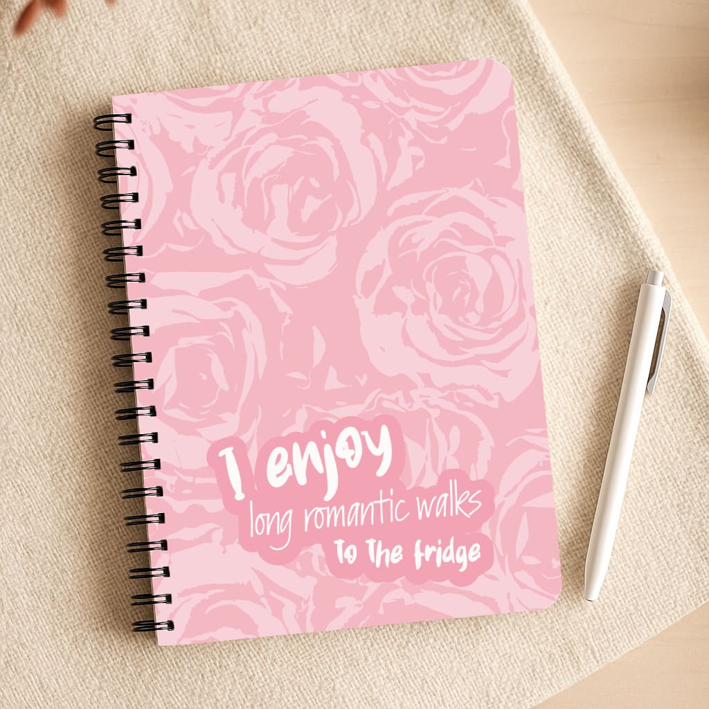 I Enjoy Long Romantic Walks - Funny Quotes Notepad