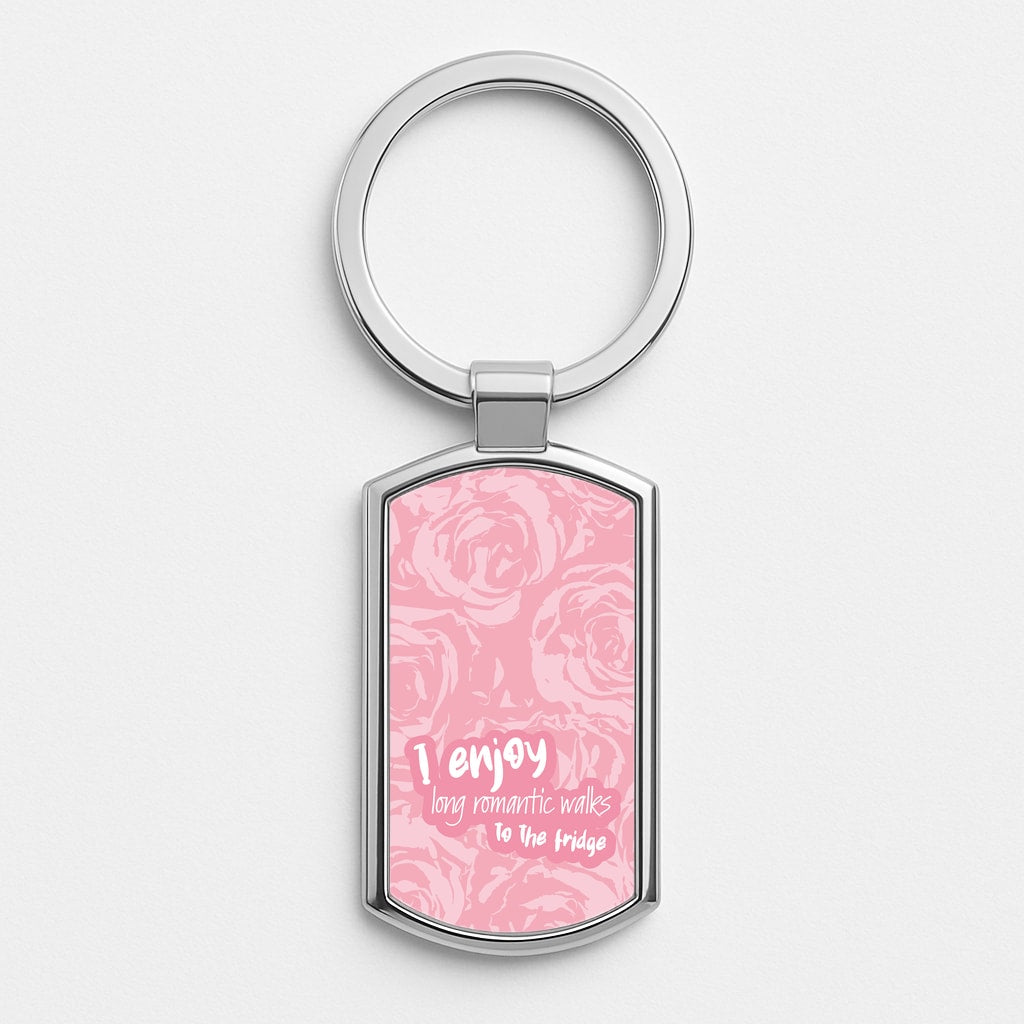 I Enjoy Long Romantic Walks - Funny Quotes Luxury Keyring