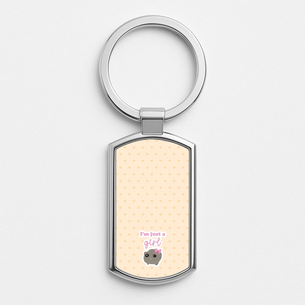 I'm Just A Girl Silver Keyring