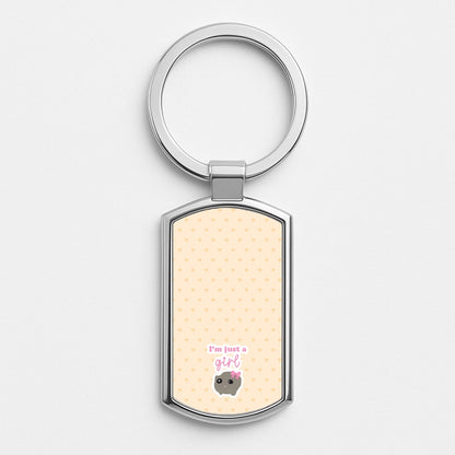 I'm Just A Girl Silver Keyring