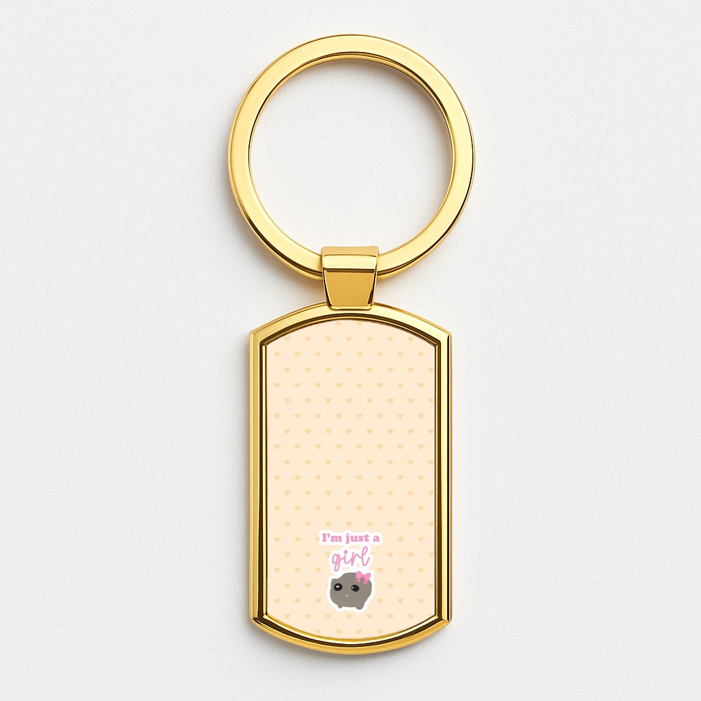 I'm Just A Girl Gold Keyring