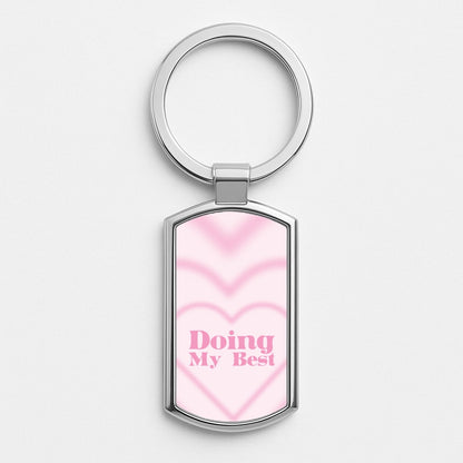 Doing My Best Silver Keyring