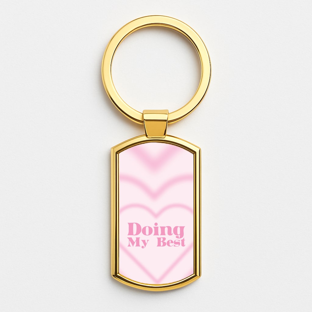 Doing My Best Gold Keyring