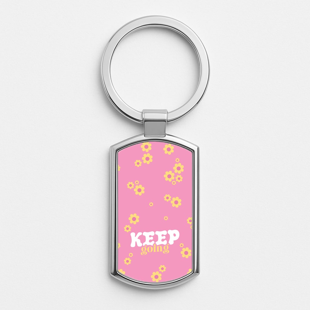Keep Going Silver Keyring