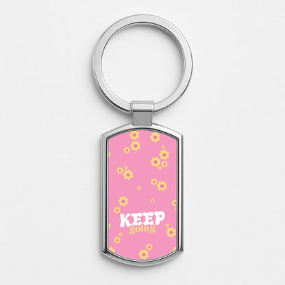 Keep Going Silver Keyring