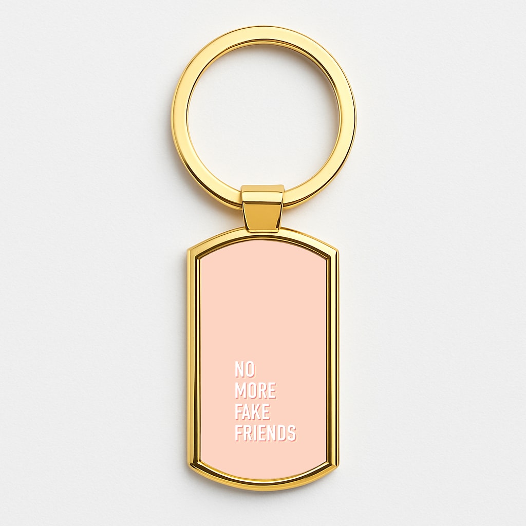 No More Fake Friends Gold Keyring