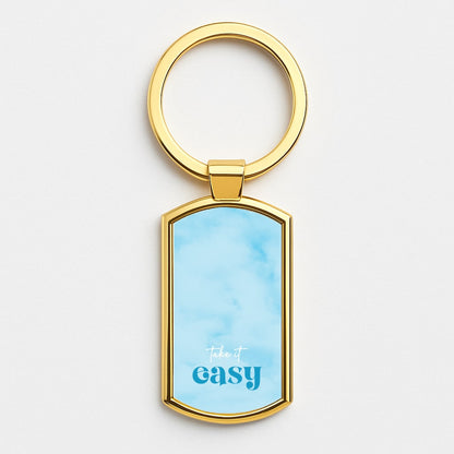 Take It Easy  Gold Keyring