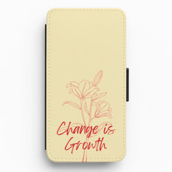 Change Is Growth Orchid Flip / Wallet Phone Case
