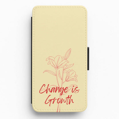 Change Is Growth Orchid Flip / Wallet Phone Case