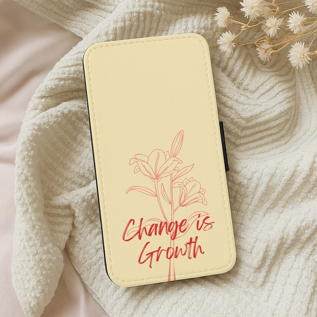 Change Is Growth Orchid Wallet Phone Case