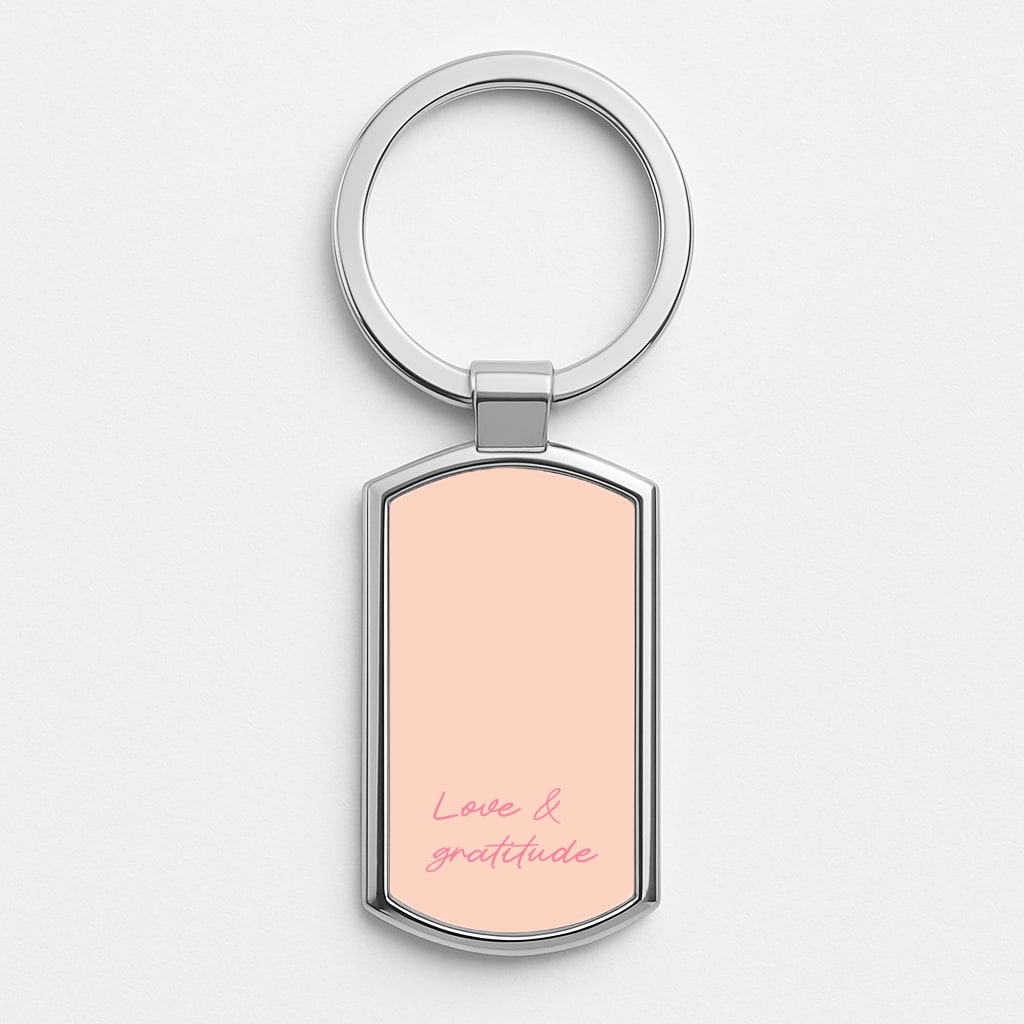 Love And Gratitude  Silver Keyring