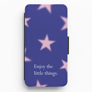 Enjoy The Little Things Dark Purple Flip / Wallet Phone Case 1