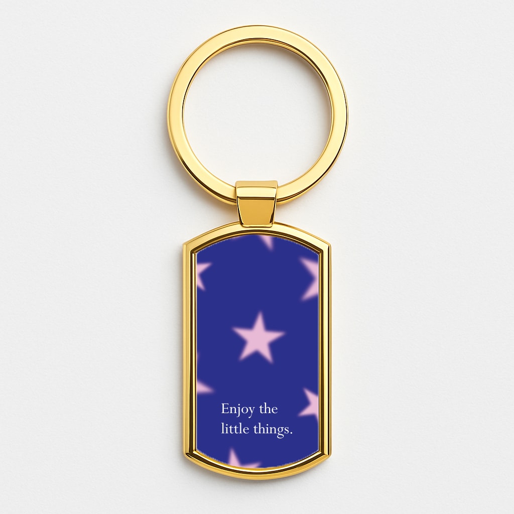 Enjoy The Little Things Dark Purple Gold Keyring