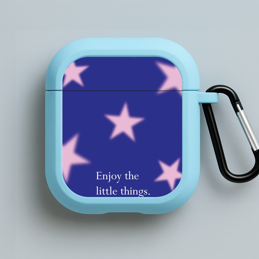 Enjoy The Little Things Dark Purple Blue AirPods Case