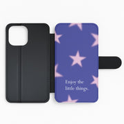 Enjoy The Little Things Dark Purple Flip / Wallet Phone Case 2