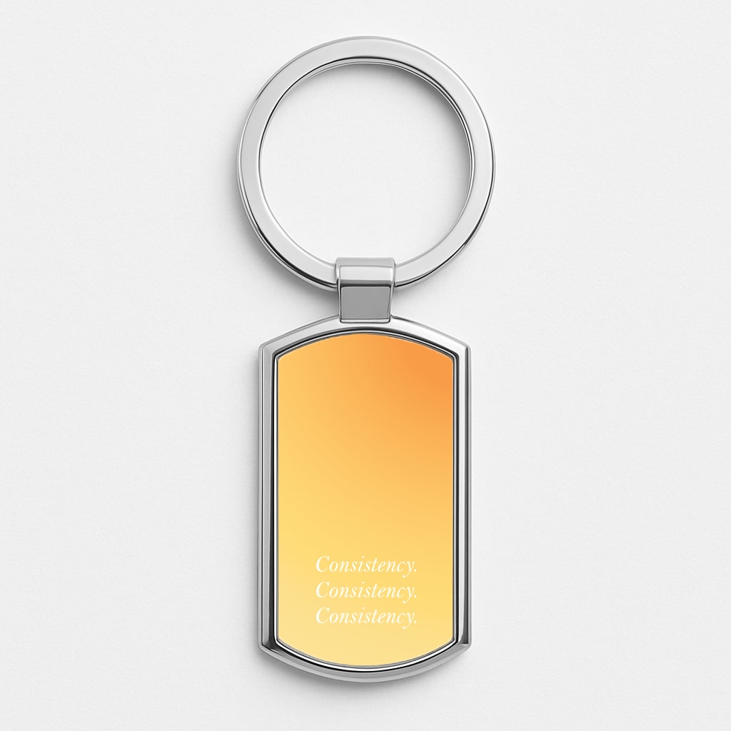 Consistency Yellow Silver Keyring