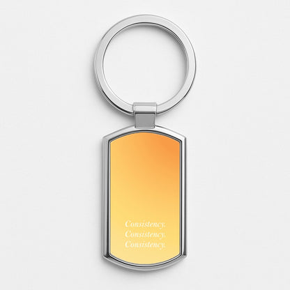 Consistency Yellow Silver Keyring