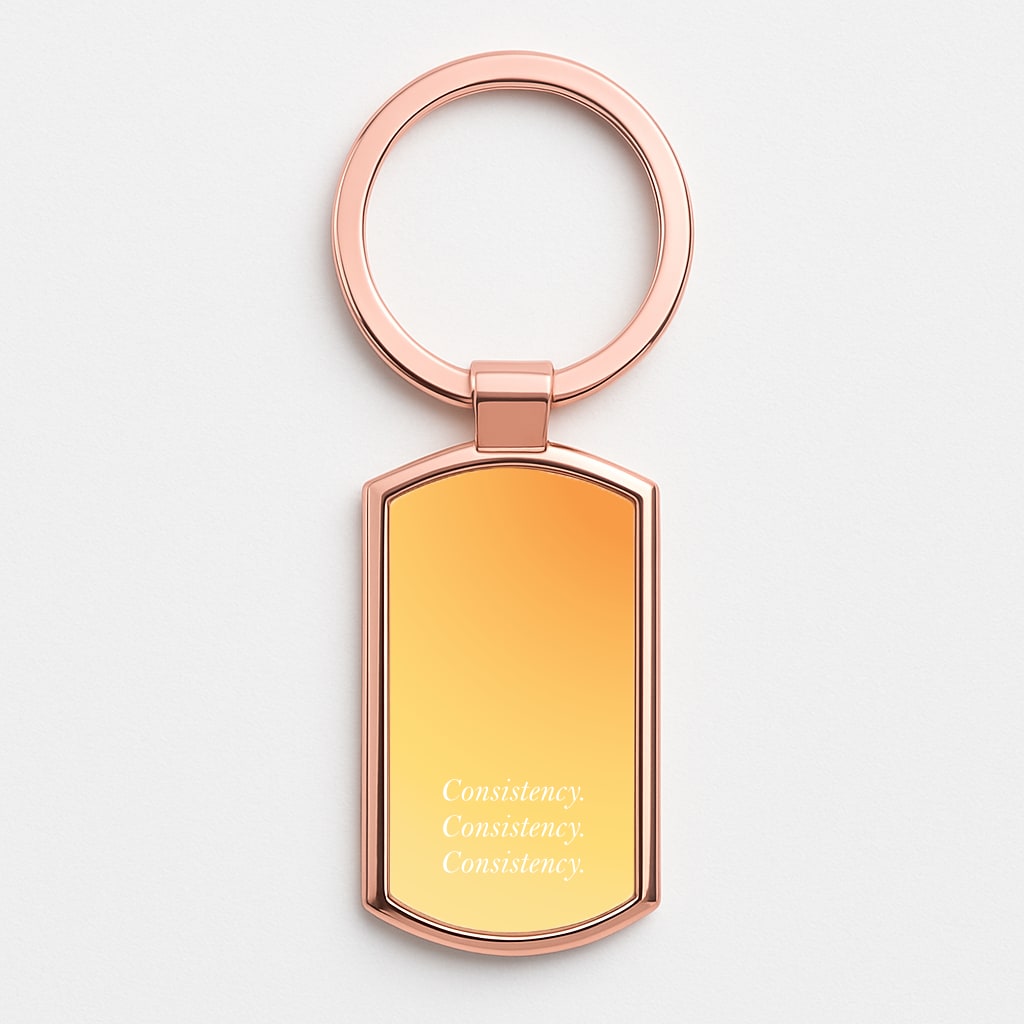 Consistency Yellow Rose Gold Keyring
